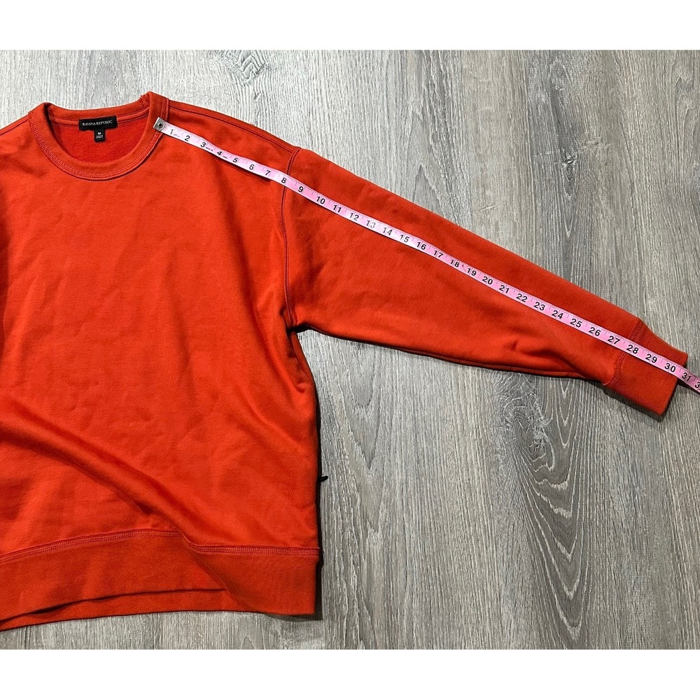 Banana Republic Sweater Mens Medium Orange Pullover Heavy Boxy Crewneck Sweater - Picture 8 of 13